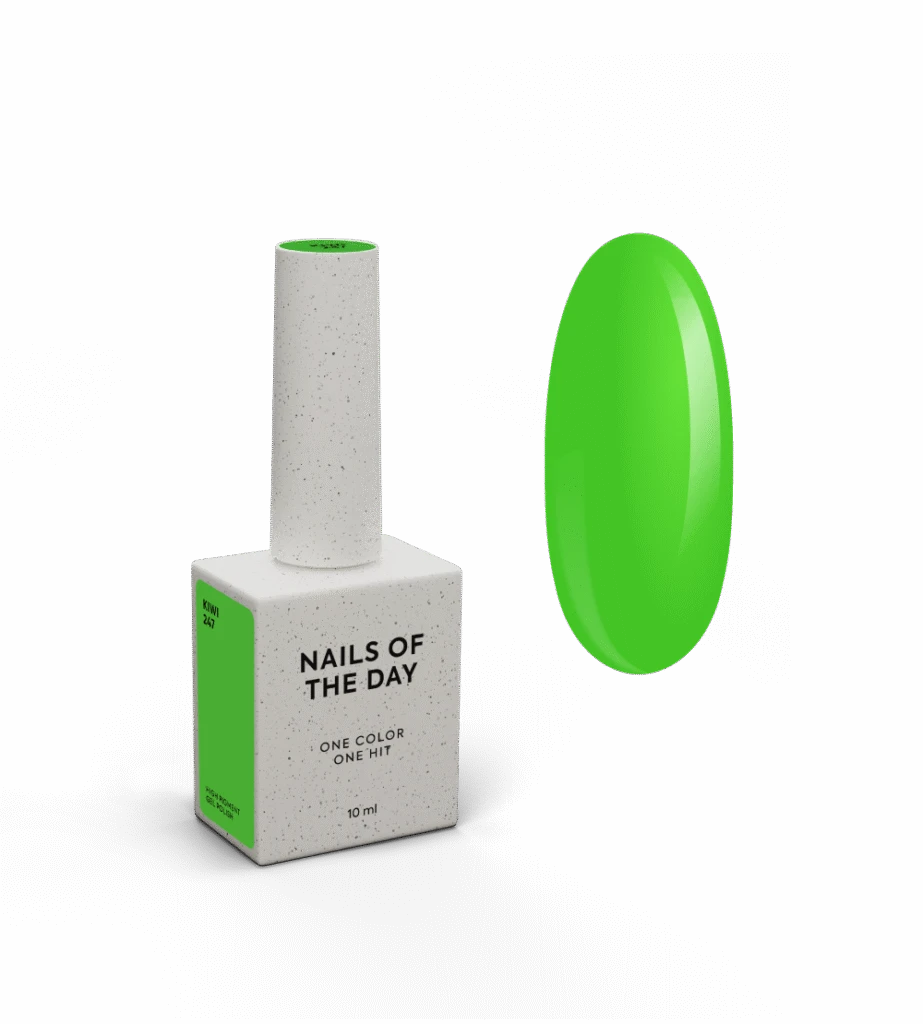 NAILSOFTHEDAY - Let's special gel polish, Kiwi 247 - неоново-зелений гель лак, що перекривається в один шар, 10 мл