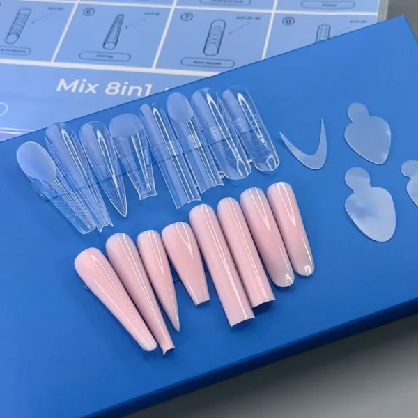 Touch - tips upper forms Mix 8in1 + mold, 288 pcs. - טיפים ותבניות עליונות מיקס 8 ב-1 + תבנית, 288 יחידות. - Image 2
