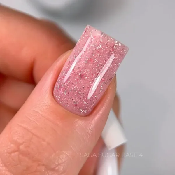 SAGA - Камуфлююча база для нігтів з блискітками Sugar Base ,10 мл №04 - Image 2