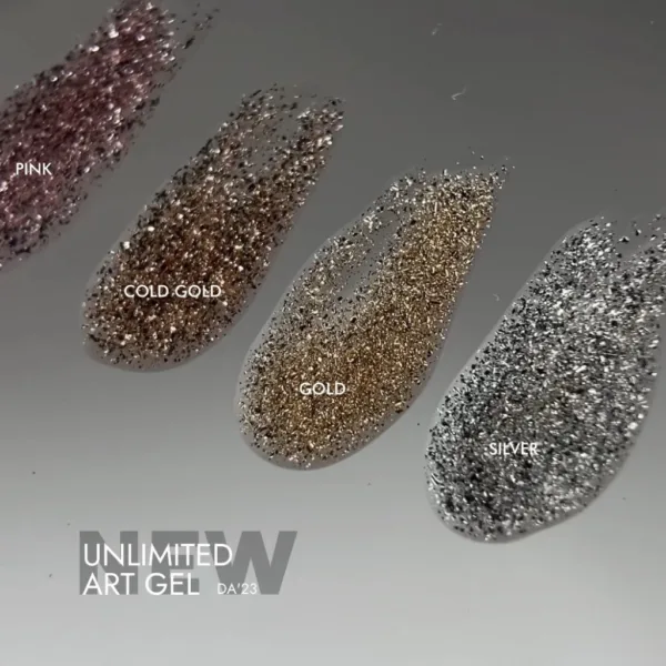 DA'23 - UNLIMITED ART GEL - Gold, 5 ml декоративний гель - Image 4