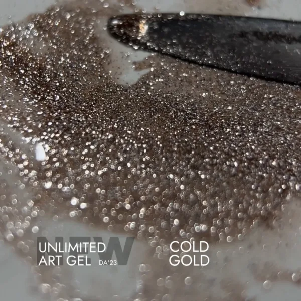 DA'23 - UNLIMITED ART GEL - Cold Gold, 5 ml декоративний гель - Image 2