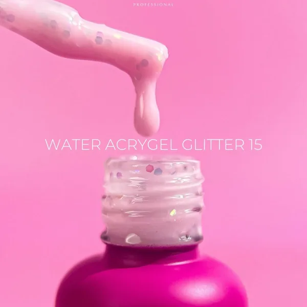 Акригель Edlen - Water Acrygel Glitter 30 ml. No. 15 - Image 2