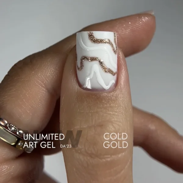 DA'23 - UNLIMITED ART GEL - Cold Gold, 5 ml декоративний гель - Image 3