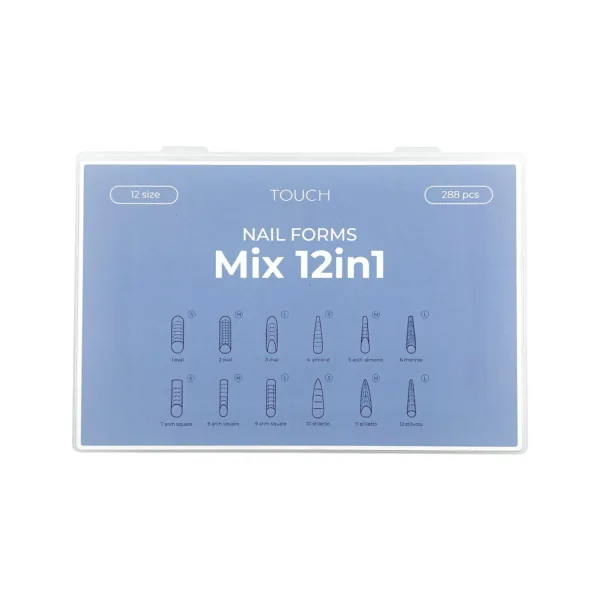 Touch - tips upper forms Mix 12in1, 288 pcs - טיפים לתבניות עליונות מיקס 12 ב-1, 288 יחידות