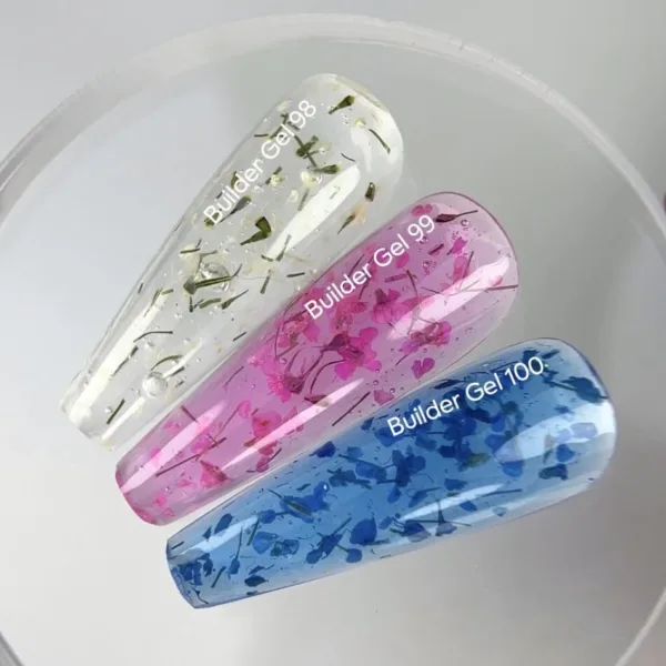 NAILSOFTHEDAY - Builder gel 98 — прозорий з сухоцвітами гель для нарощування нігтів, 15 мл - Image 3