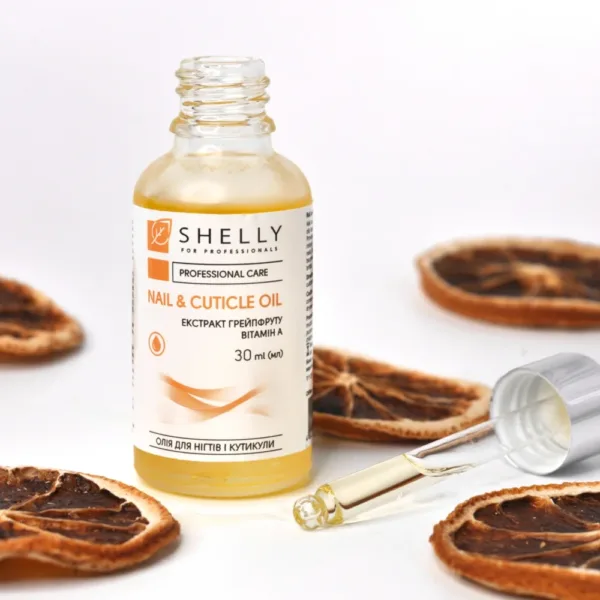 Shelly - Nail and cuticle oil with grapefruit extract and vitamin A,  30 ml - שמן לציפורניים ולקוטיקולה עם תמצית אשכוליות וויטמין A 30 מ"ל - Image 2