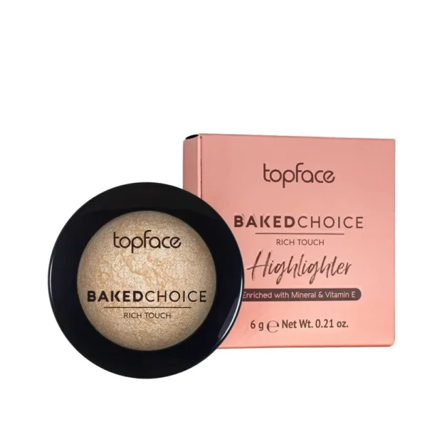 Topface - Baked highlighter "Baked Choice - Rich Touch" PT702 (6 g) - Golden No, 102 - היילייטר אפוי צבע זהוב 102 - Image 2