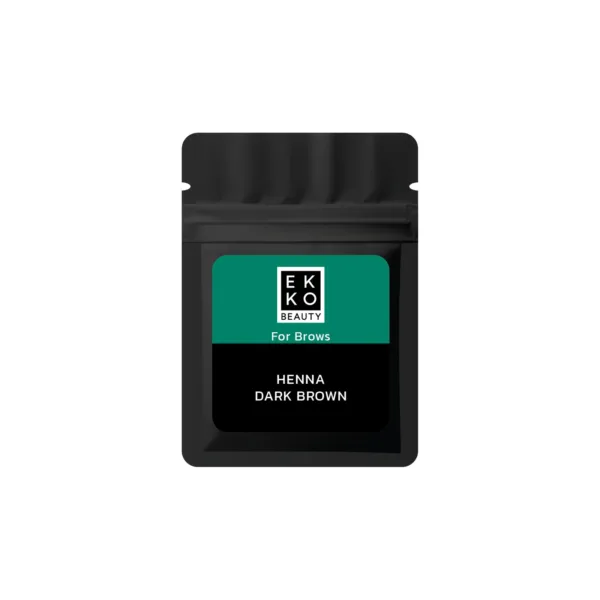 Ekko Beauty - Henna Dark Brown for brows in sachet 7 g - חינה לגבות בשקית 7 גרם -  צבע חום כהה