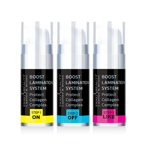 Ekko Beauty - Set for lamination of eyebrows and eyelashes Boost Lamination System / 3 compositions of 10 ml - סט ללמינציה של גבות וריסים 3 קומפוזיציות של 10 מ"ל