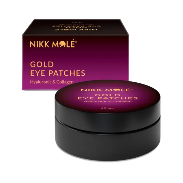 Nikk Mole - Gold Eye Patches Hyaluronic & Collagen 60 pcs - מדבקות הידרוג'ל זהוב עם קולגן וחומצה היאלורונית., 60 יחידות