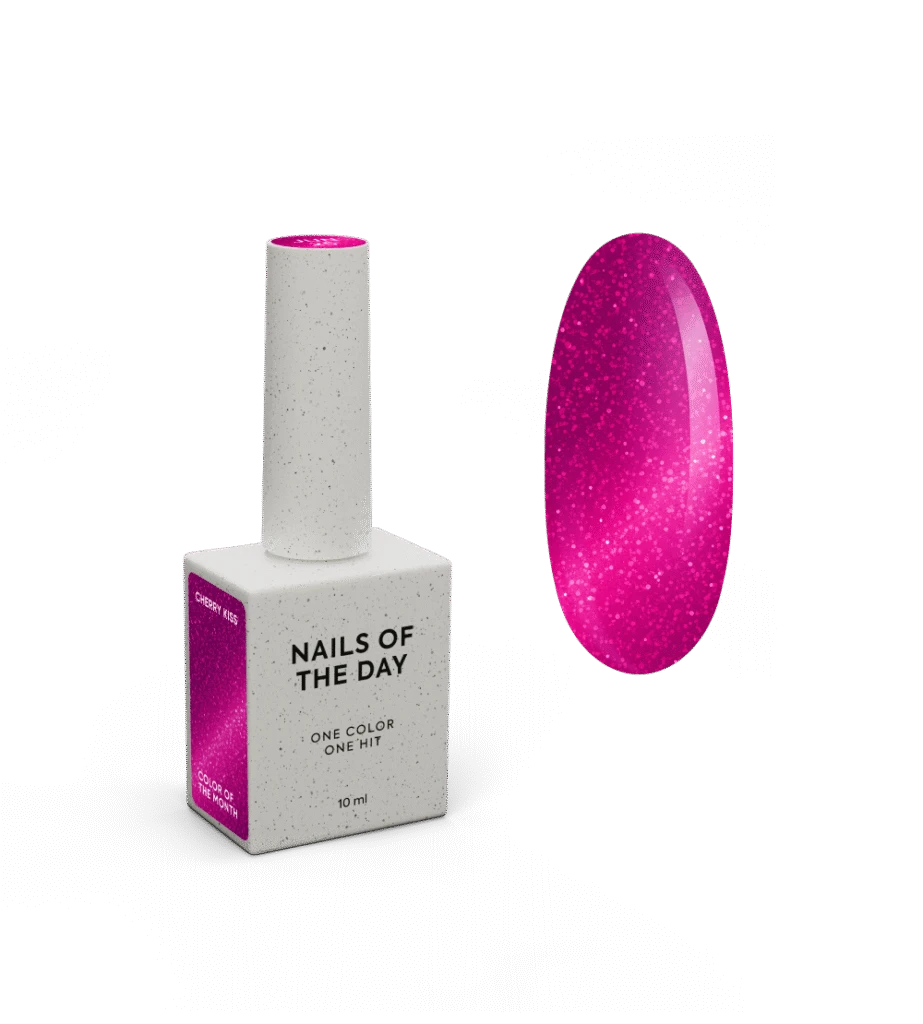 NAILSOFTHEDAY - June 2025 Cherry Kiss колір місяця насичений рожевий з ефектом котячого ока