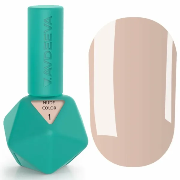 V.Avdeeva - Gel Polish 12 ml, Nude Color Beige № 1 - לק ג'ל סידרה ניוד, צבע בז' - מס, 01