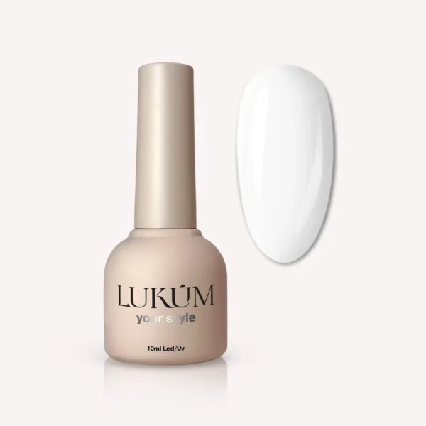 LUKUM - Gel Polish 10ml Classic No, 030 White - לק ג'ל 10 מל צבע לבן - מס, 030