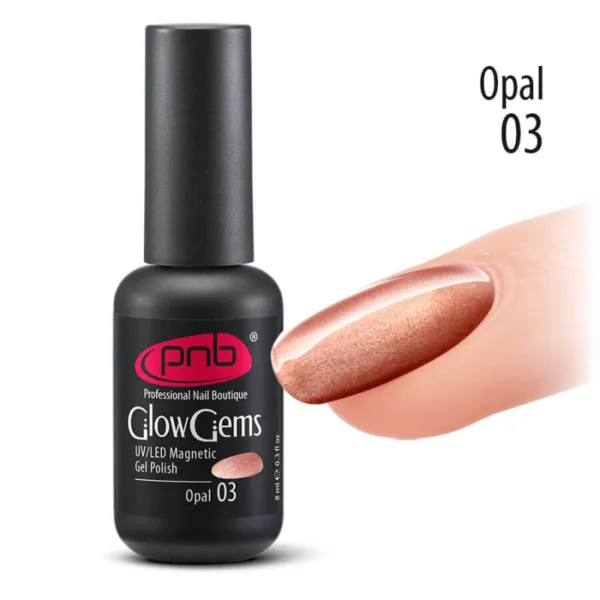 PNB - Magnetic gel varnish Glow Gems 03 Opal - מגנט GG  אופל 03
