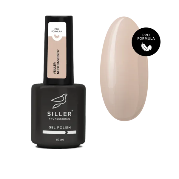 Siller - Nude Base Pro No. 7 - camouflage color base (BEIGE), 15 ml - כאבר בייס ניוד לילך מלוכלך 007