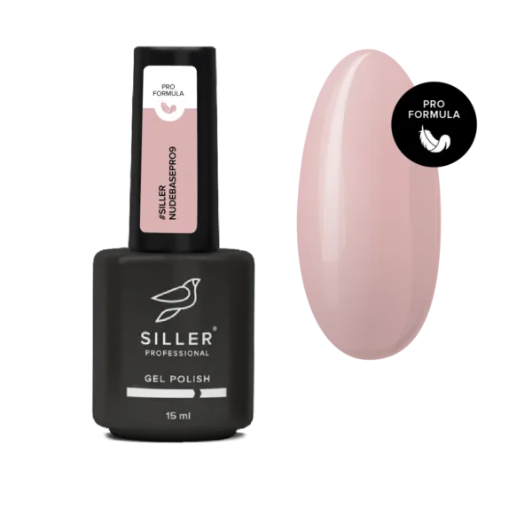 Siller - Nude Base Pro No. 9 - camouflage color base (pink-beige), 15 ml - כאבר בייס ניוד צבע ורוד בז' 009