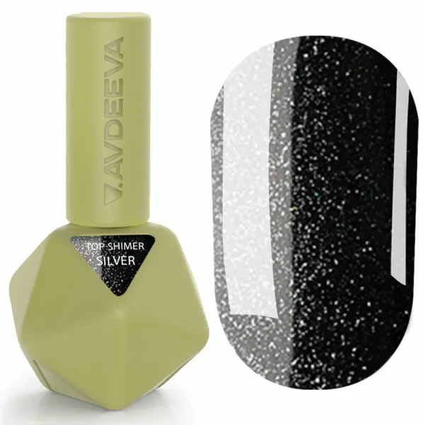 Avdeeva - TOP SHIMMER SILVER no-wipe, 12 ml -  טופ שימר כסוף ללא נטרול 12 מל