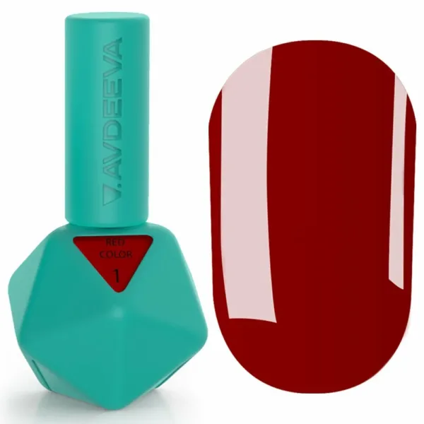 V.Avdeeva - Gel Polish 12 ml Red Color CLASSIC RED № 1 – לק ג'ל אדום קלאסי 12 מל מס, 01