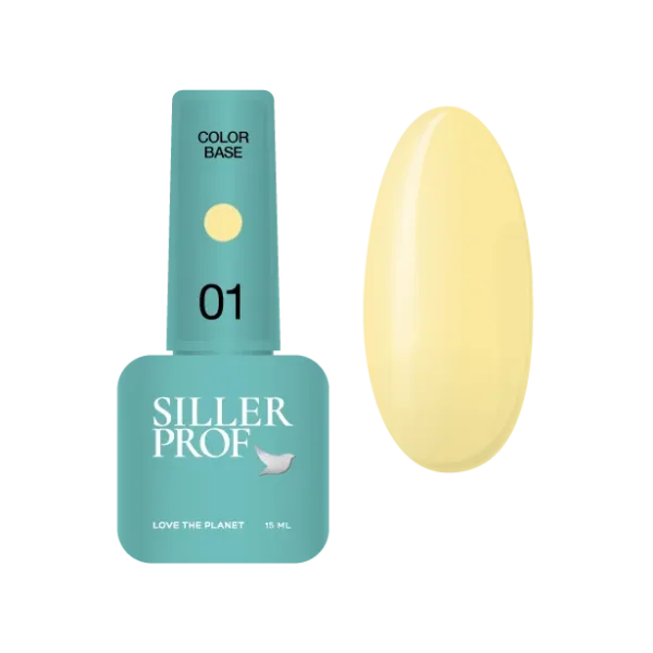 Siller - Color Base 15ml, № 01, soft yellow - בייס צבעים 15 מל צבע צהוב רך - מס, 01