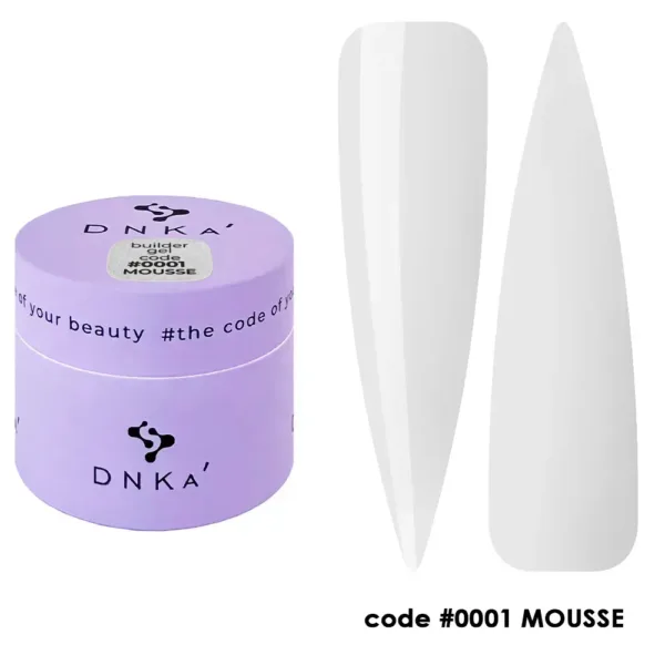 DNKa' - Builder Gel MOUSSE No, 0001, 15ml - בילדר ג'ל מוס 15 מל שקוף - מס' 0001