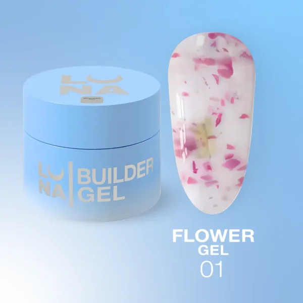Luna Moon - Flower Gel No. 01 Extension Gel 15 ml - בילדר ג'ל פרחים 15 מל - מס 01