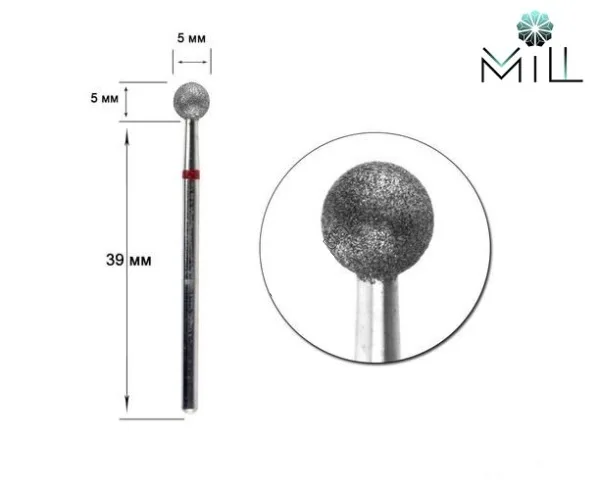 Nozzle diamond Ball 5 mm red Mill 001.514.050 - זרבובית יהלום כדור 5 מ"מ אדום מיל