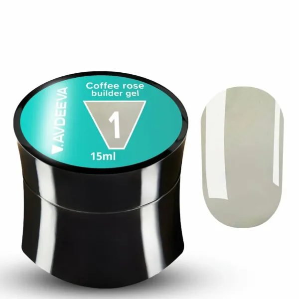 V.AVDEEVA - Builder Gel COFFEE ROSE, No, 01, Light beige with a cool undertone, 15ml - בילדר ג'ל קופי רוז 15 מל צבע בז' בהיר - מס, 01