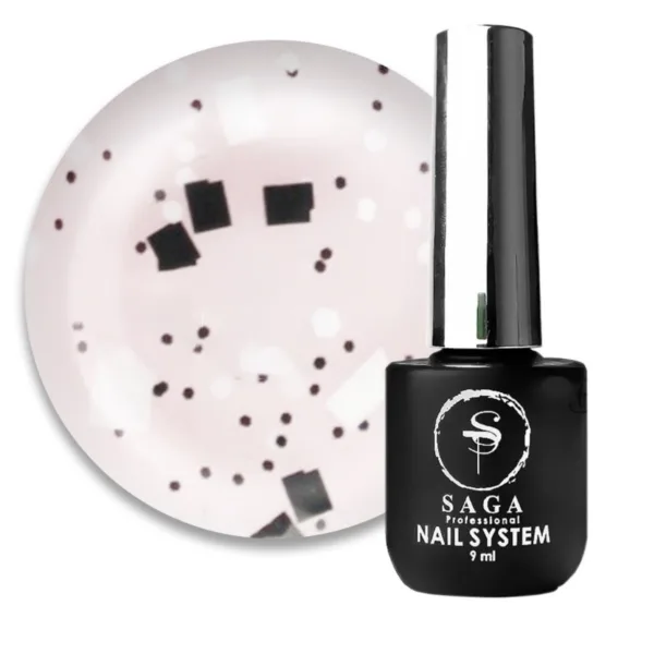 SAGA - TOP GEOMETRY NO STIKI with black and white figures 01. 9 ML - טופ גאומטרי ללא נטרול צורות שחור לבן 9 מל - מס, 01