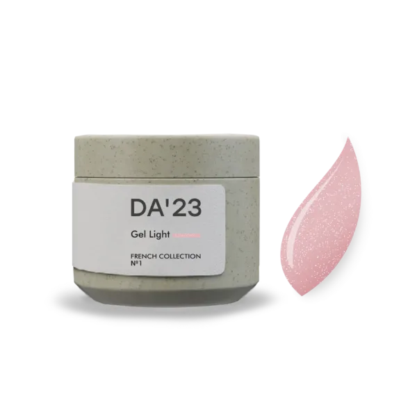 DA'23 - Gel Light French collection 15 ml light peach with shimmer, No. 1, - ג'ל לייט פרנץ' 15 מל צבע אפרסק בהיר עם שימר - מס, 01