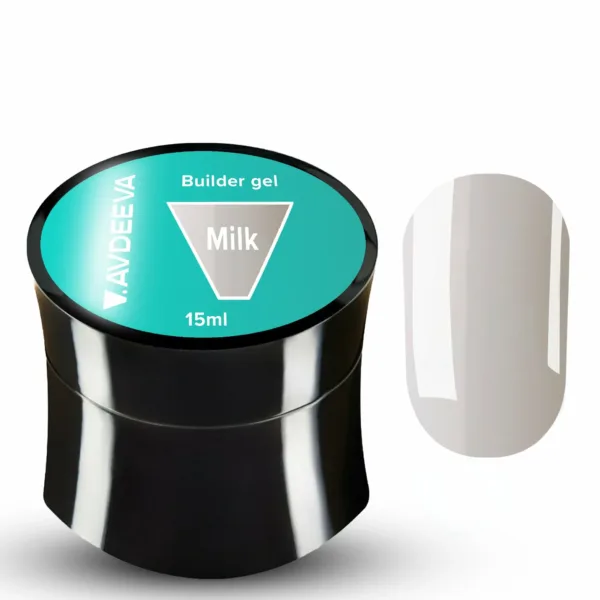 V.AVDEEVA - Builder gel 15ml, Color Milk - בילדר ג'ל 15 מל צבע - חלבי