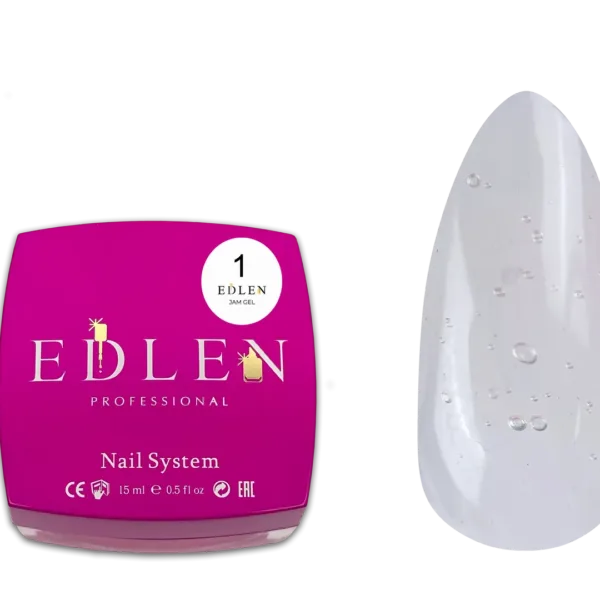 EDLEN - Jam gel Edlen jelly gel 15 ml. clear No. 01 - ג'אם ג'לי ג'ל 15 מל צבע שקוף - מס', 01