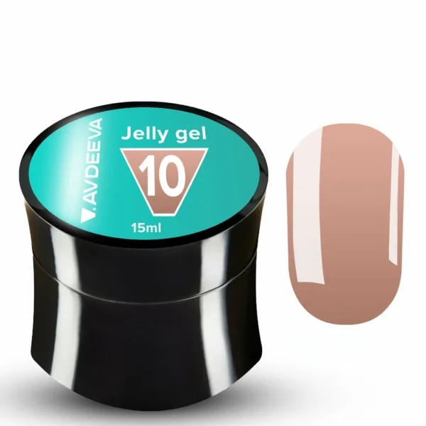 V.AVDEEVA - Modeling JELLY GEL, № 10 - beige-caramel, 15ml, HEMA & TPO FREE - ג'לי ג'ל 15 מל צבע בז' קרמל - מס, 10