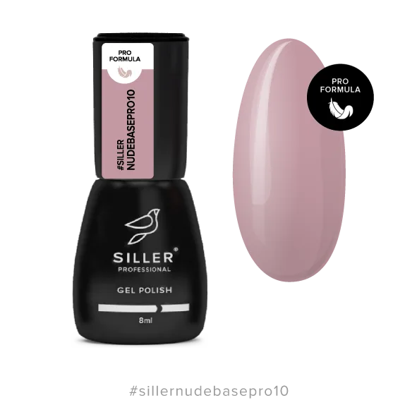 Siller - Nude Base Pro No. 10 - camouflage color base (light pink), 8 ml - כאבר בייס ניוד צבע ורוד בהיר 010