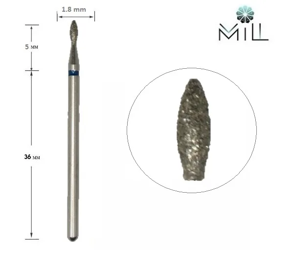 Nozzle diamond Drop 1.8 mm blue Mill 254.524.018 - זרבובית יהלום דרופ 1.8 מ"מ כחול מיל