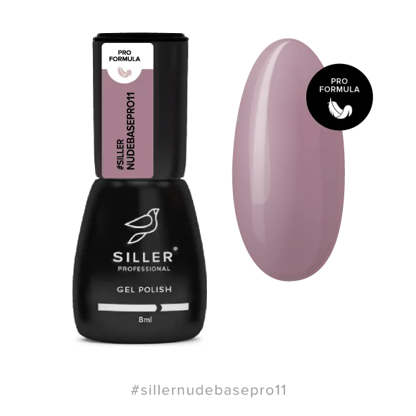 Siller - Nude Base Pro No. 11 - camouflage color base (pink), 8 ml - כאבר בייס ניוד צבע ורוד 011