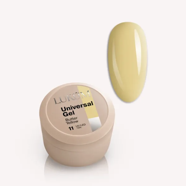 LUKUM - Universal Gel 15 ml, Butter Yellow No, 11 - ג'ל בנייה אוניברסלי 15 מל צהוב חמאה - מס, 11