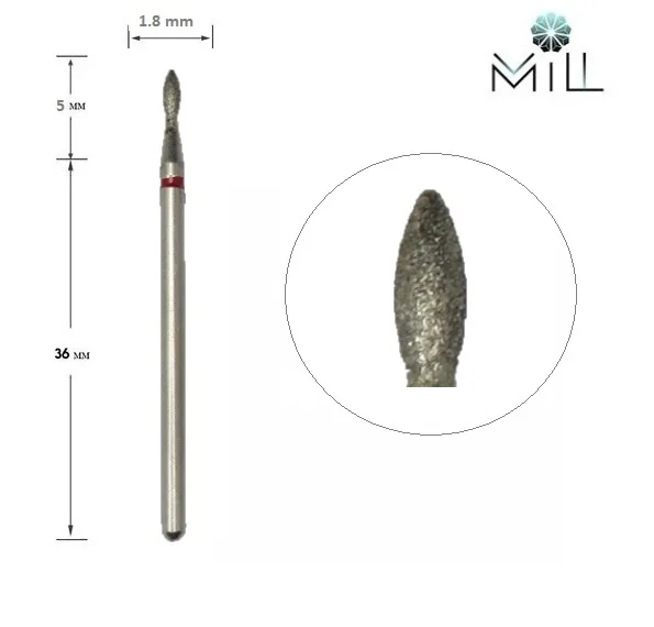 Nozzle diamond Drop 1.8 mm red Mill 254.514.018 - זרבובית יהלום דרופ 1.8 מ"מ מיל אדום