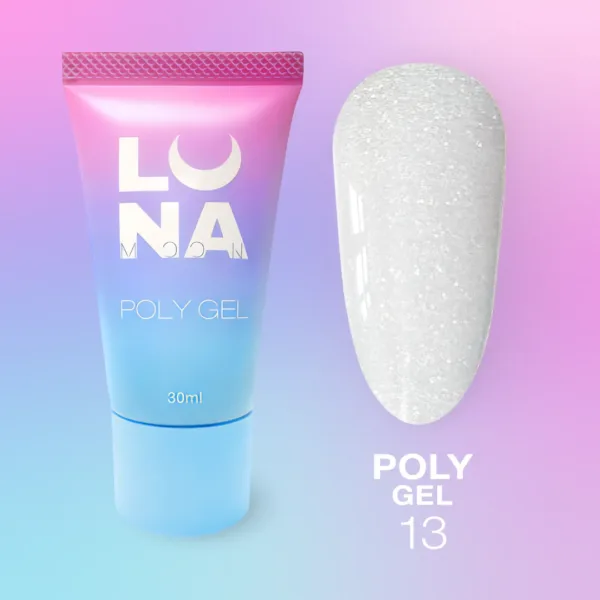 Luna Moon - Polygel for extensions Poly Gel 30 ml, No. 13 - פוליג'ל 30 מל - מס, 13