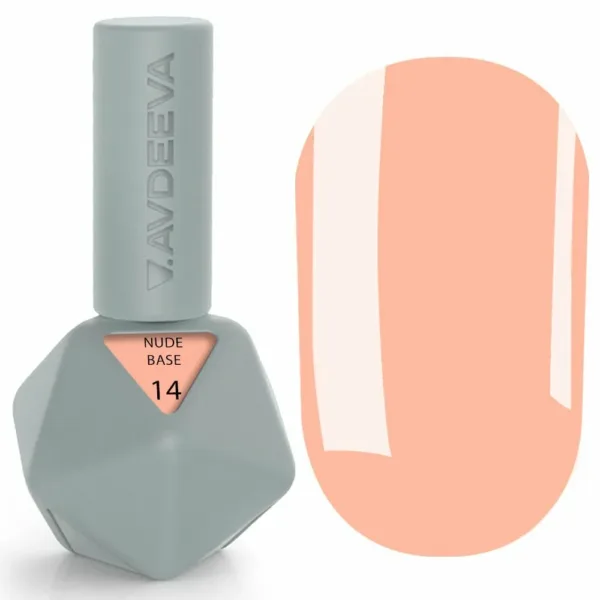 Avdeeva - NUDE BASE 12 ml, No, 14, Light Peach - בייס כאבר ניוד 12 מל צבע אפרסק בהיר - מס, 14