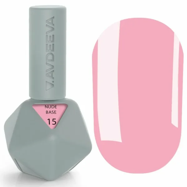 Avdeeva - NUDE BASE 12 ml, No, 15, Pink Lavender - בייס כאבר ניוד 12 מל צבע ורוד לבנדר - מס, 15