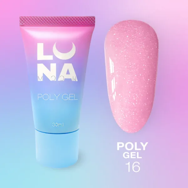 Luna Moon - Polygel for extensions Poly Gel 30 ml, No. 16 - פוליג'ל 30 מל - מס, 16