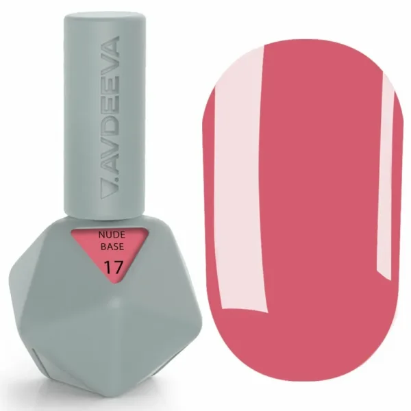 Avdeeva - NUDE BASE 12 ml, No, 17, Berry Pink - בייס כאבר ניוד 12 מל צבע ורוד פירות יער - מס, 17