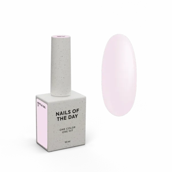 NAILSOFTHEDAY - Bottle gel No. 17 – soft pink ultra-strong gel, 10 ml - 17 .ג'ל בנייה בבקבוק 10 מל צבע ורוד רך - מס