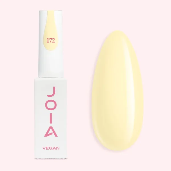 JOIA vegan - Gel nail polish 6 ml, light creamy yellow No - לק ג'ל, מס' צהוב בהיר קרם - 172