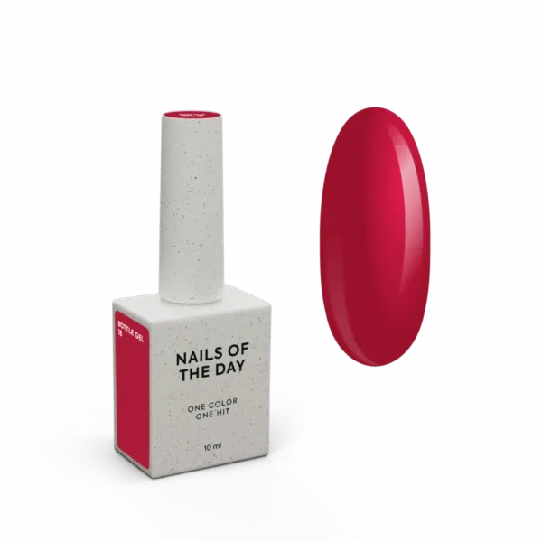 NAILSOFTHEDAY - Bottle gel No. 18 – wine-red ultra-strong gel, 10 ml - 18 .ג'ל בנייה בבקבוק 10 מל צבע אדום יין - מס
