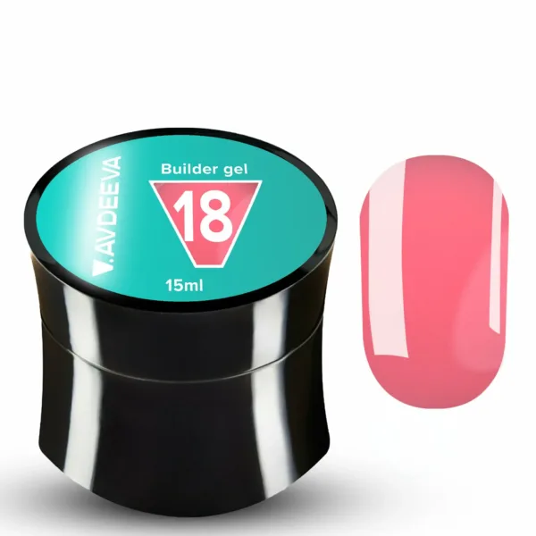 V.AVDEEVA - Builder gel, № 18 rich pink-berry, 15ml - בילדר ג'ל 15 מל צבע ורוד פירות עשיר - מס, 18