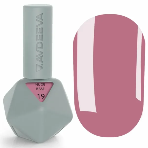 Avdeeva - NUDE BASE 12 ml, No, 19, Powder Rose - בייס כאבר ניוד 12 מל צבע רוז פודרה - מס, 19