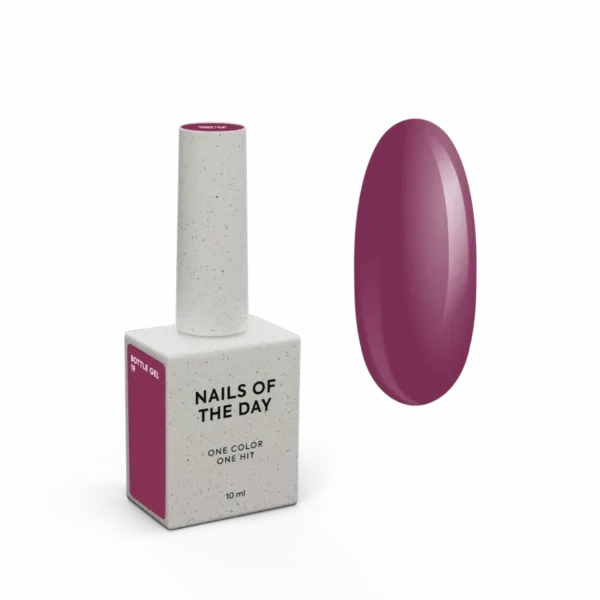 NAILSOFTHEDAY - Bottle gel No. 19 – burgundy ultra-strong gel, 10 ml - 19 .ג'ל בנייה בבקבוק 10 מל צבע בורדו - מס