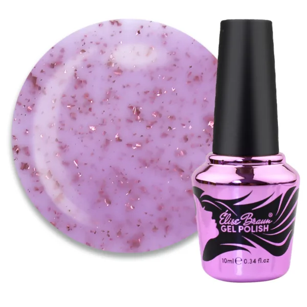Elise Braun - Flakes Base 02. purple with pink melting flakes. 10 ml - כאבר בייס פלקס 02