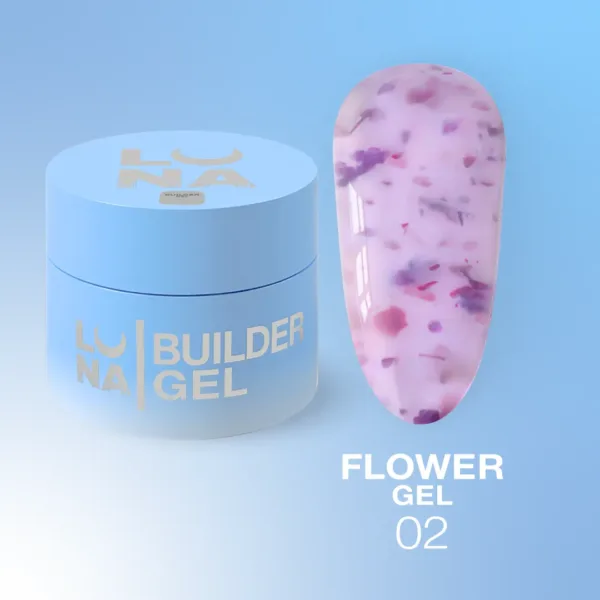 Luna Moon - Flower Gel No. 02 Extension Gel 15 ml - בילדר ג'ל פרחים 15 מל - מס 02